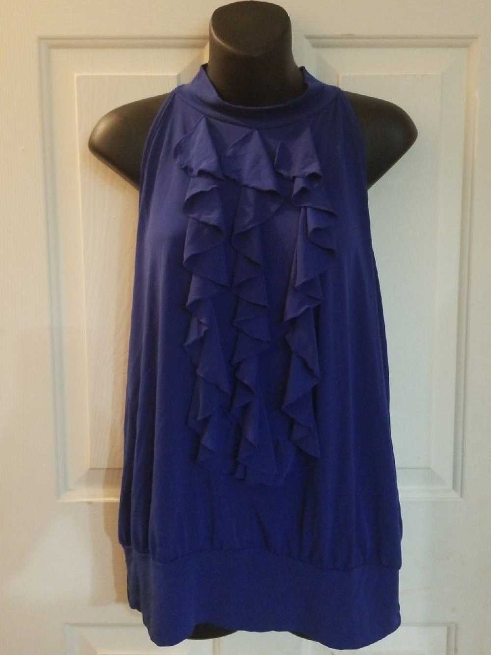 Apostrophe Royal Blue Ruffle Halter Camisole #p-t-3#